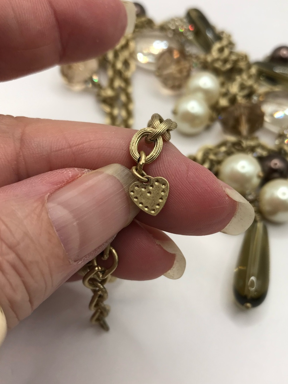 Stella & Dot Audrey Faux Pearl & Crystal Drop Statement Necklace - Picture 6 of 10